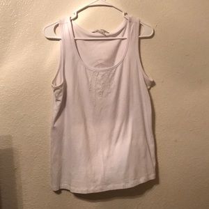 Peter Nygard White Stretchy Yank with White Beads